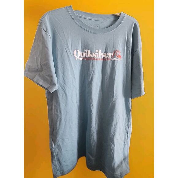 Quiksilver T-Shirt Men Large Blue Graphic Cotton Casual Surf NWT Excellent A116 - Picture 2 of 4